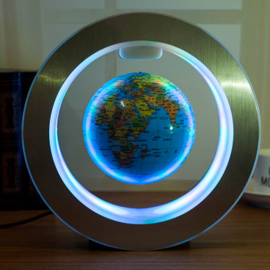 Round LED World Map Floating Globe Magnetic Levitation Light Anti Gravity